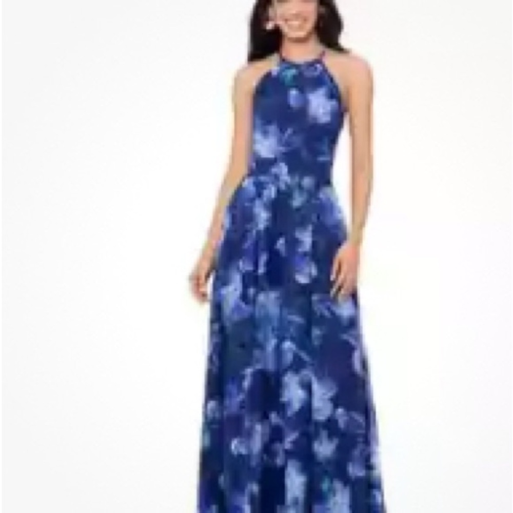 Betsy & Adam Navy Floral Maxi Dress